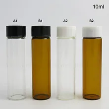 10 мл 10cc Янтарная прозрачная стеклянная с винтовым горлом бутылки с пластиковой крышкой прозрачные коричневые стеклянные флаконы 1/3 oz контейнеры 50 шт