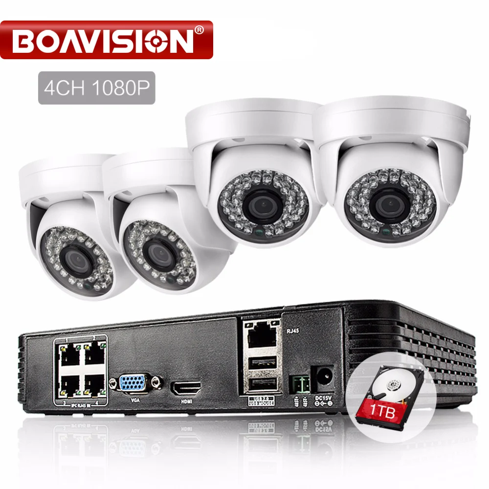 

4CH 1080P 2.0MP 15V POE NVR CCTV System, Mini Dome 36LEDS 3.6MM Lens P2P IP Camera Night Vision Security Camera Kit