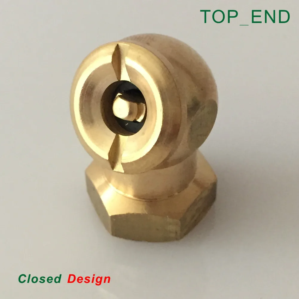 1/4" Ball Foot Brass Air Chuck,Closed Design,Original Brass,1/4"NPT
