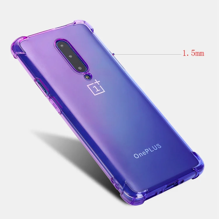 Чехол для oneplus 7, прозрачный, милый, градиентный, тонкий, TPU, чехол для телефона, усиленные углы, противоударный, защитный чехол для oneplus 7 pro