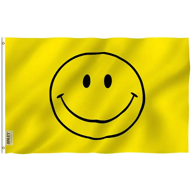 3x5 Smile Smiley Face Happy Face Flag 3'x5' Banner Brass Grommets Fade Resistantin Banners