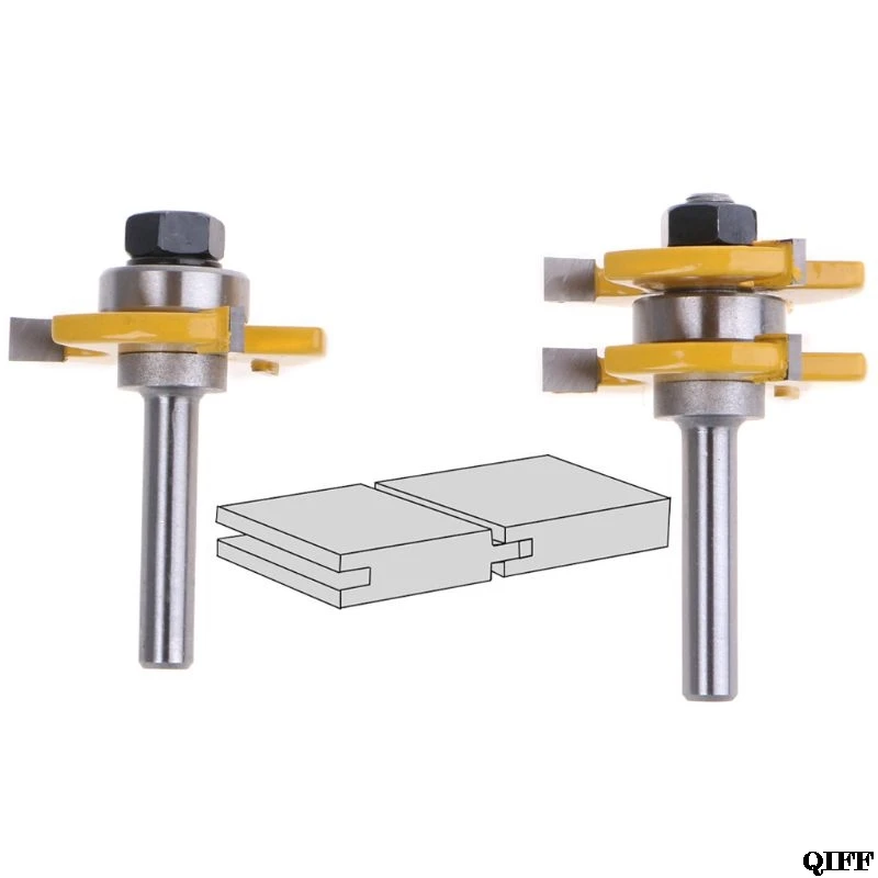 

Drop Ship&Wholesale 2pcs 8mm Shank 3Teeth Tongue Groove Joint Assembly Router Bit Set Milling Cutter For Woodworking Tool MAY28