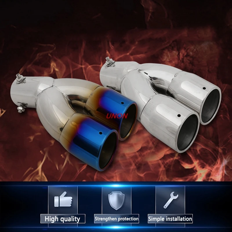 

Unon 1Pcs For Toyota CHR C-HR 2017 2018 Soul Forte Car Twins Rear Exhaust Tip Muffler Tail Pipe Throat Modification Accessories