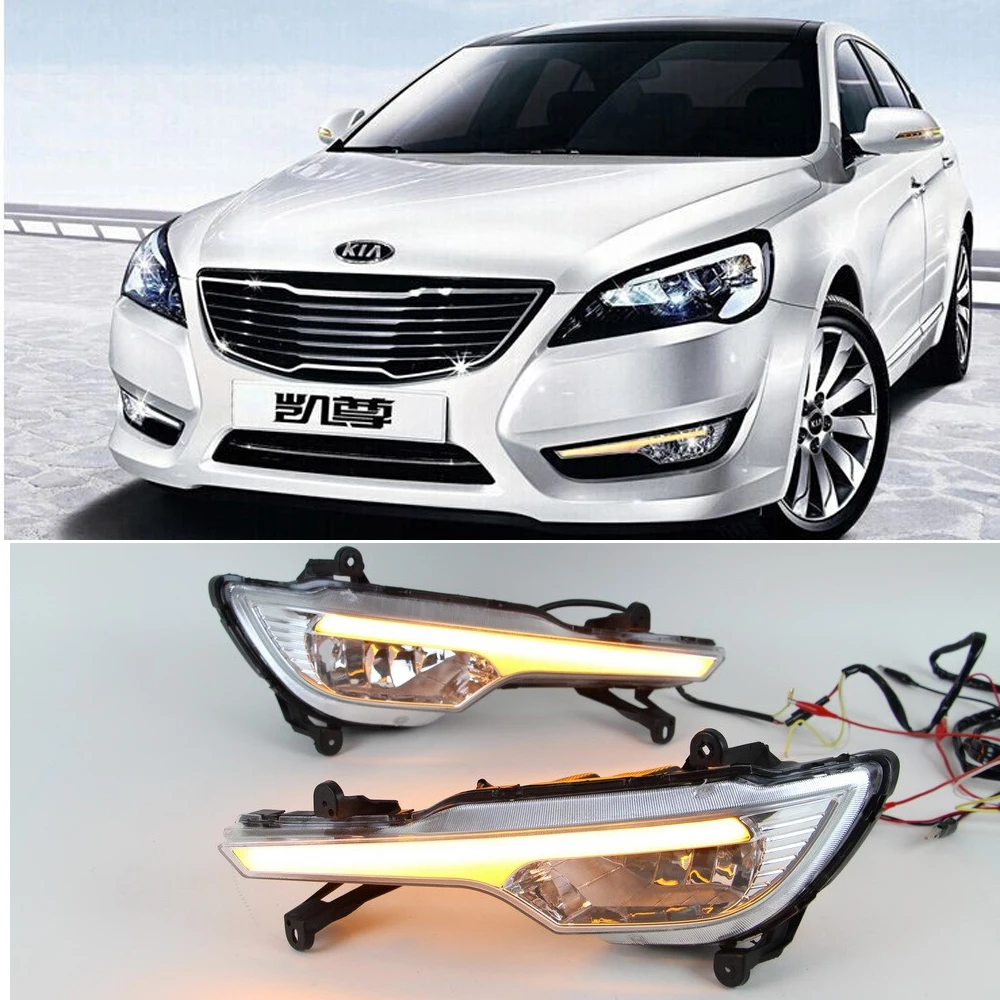 

12v Car DRL Kit for KIA CADENZA  2011 2012 LED Daytime Running Light bar Fog lamps bulbs daylight light for car led drl