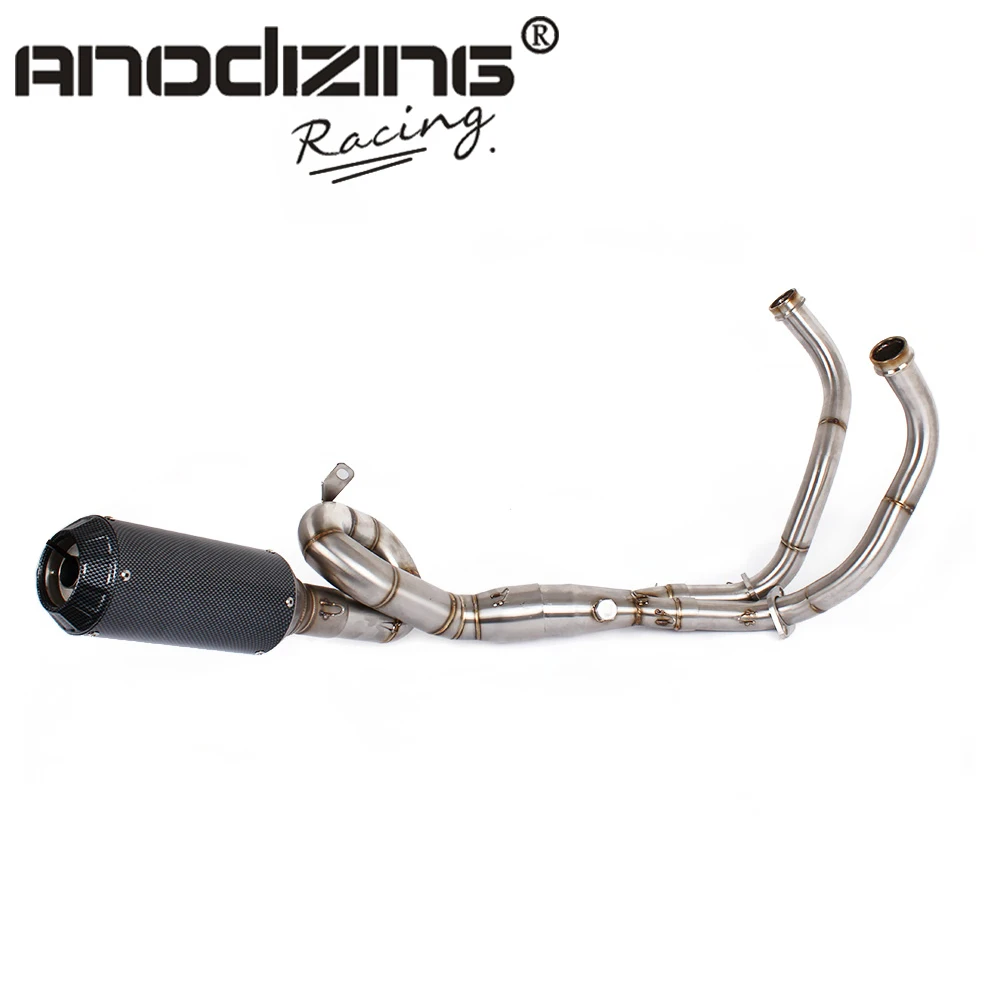 Exhaust full system + Carbon Fiber Motorcycle Motorbike Exhaust FOR
