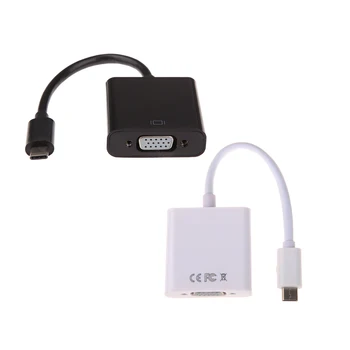 

USB 3.1 Type C Male to VGA Female Converter Adapter 1080p HDTV Adapter Cable for Apple New Macbook 12"