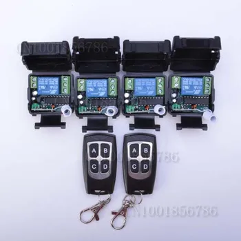 

12V 1CH wireless switch RF Wireless remote control switch system 3 transmitter +4 receiver FreeShipping
