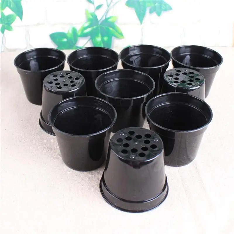 Черные Портативные пластиковые утолщенные нетоксичные прочные цветочные горшки круглые кашпо для гостиной офиса кухни спальни
