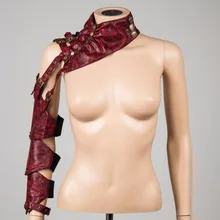 Унисекс, черные, красные, коричневые, из искусственной кожи, в стиле стимпанк, длинные рукава, гетры, готический стиль, броня, аксессуары для женщин, косплей на Хэллоуин, вечерние