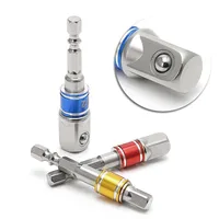 3pcs סט 3pcs / מקדחה Hex סט דרייב כוח Bit Socket מתאם Exension Set 1/4" 3/8" 1/2" Socket Bit מתאם Hex שאנק עם צווארון קבוע (5)