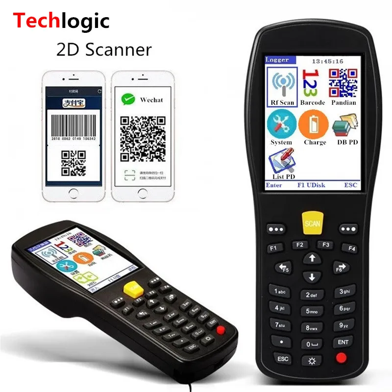 Сканер штрих кодов Techlogic X9 2D QR PDF417 Datametrix беспроводной ручной терминал PDA
