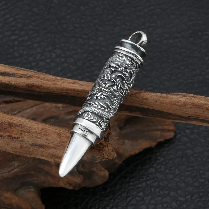 Новая подвеска 925 пробы серебряные ювелирные изделия для мужчин и женщин Gawu коробка открывающаяся пуля ожерелье с кулоном дракона sieraden maken P128
