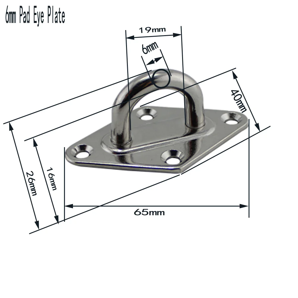 Buy Stainless Steel Boat Diamond Pad Eye Plate Marine