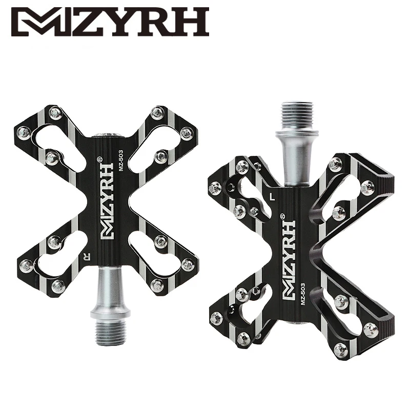 gold Aluminium studs Road MTB XC Bike 4 sealed Bearing Pedals Flat Pedal Red
