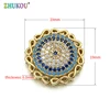 19*19mm  Fashion Brass Cubic Zirconia Round shape Flowers Charms Connectors DIY Jewelry Findings Making, Model: VS293 ► Photo 1/6