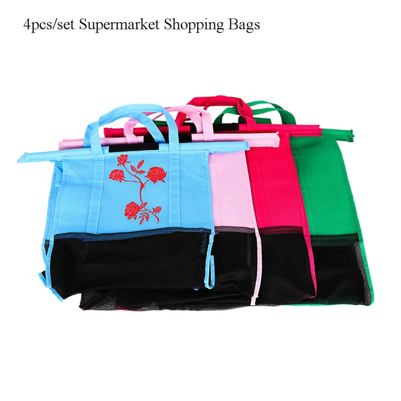 4 шт/2 шт набор утолщенная тележка супермаркет хозяйственные сумки складные сумки Экологичные многоразовые хозяйственные сумки портативные сумки - Цвет: Type B 4Pcs
