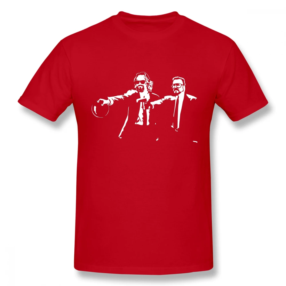 Big Lebowski Dude Abides Walter Pulp fiction, футболка, смешной уникальный дизайн, Мужская футболка, хлопок, большой размер, Camiseta - Цвет: Красный