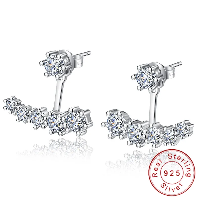 Изящные минимально 925 пробы серебряные серьги Висячие маленькие шесть коготь циркон AAA CZ Шпильки oorbellen минималистичные ювелирные изделия SE141