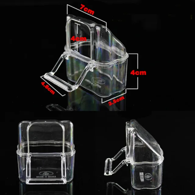 6 Pcs Cage Parrot Cage Special Transparent Water Splash Plugin Box Bird Water Feeder Bowl Plastic Birds Finches Pigeon Supplies 5