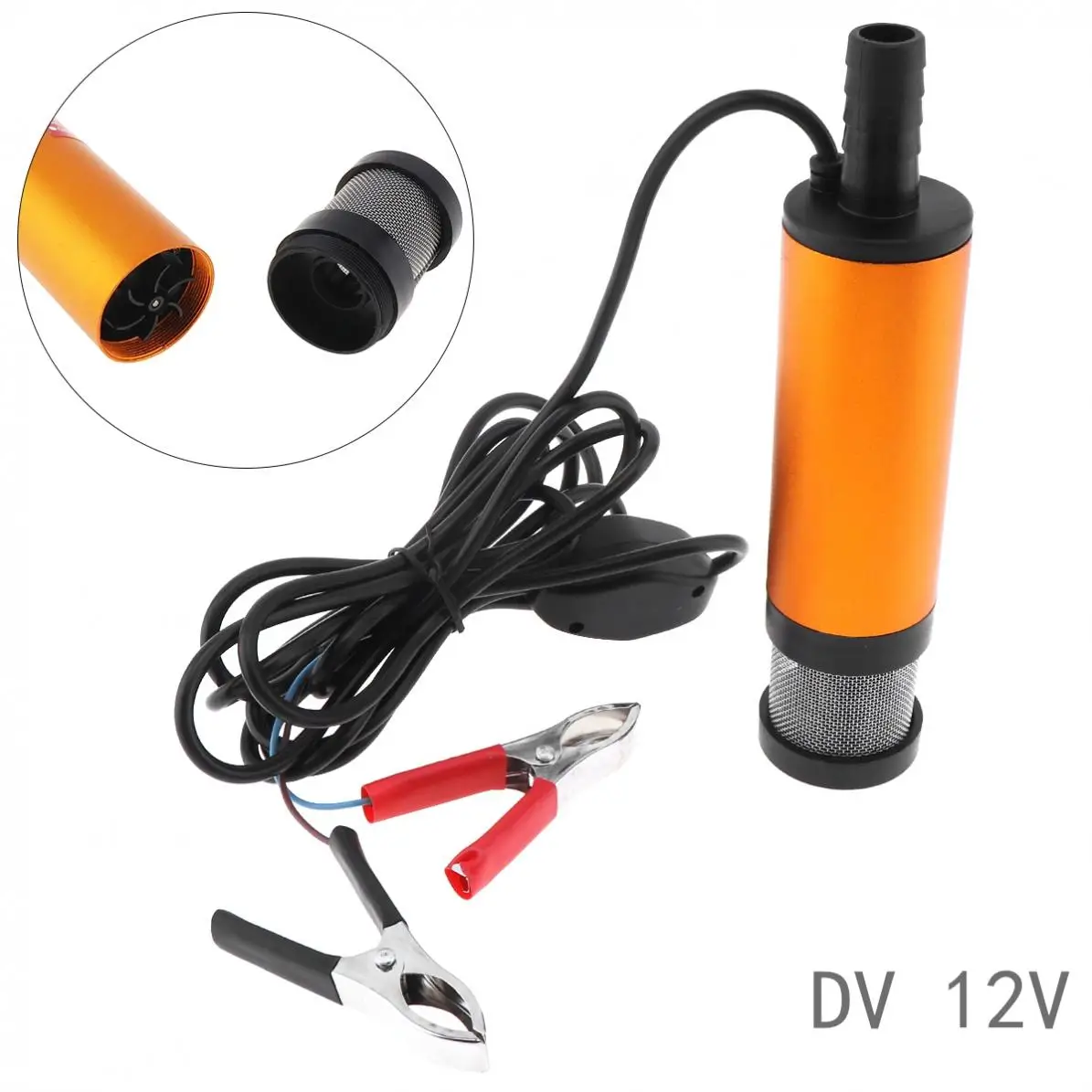 

Auto Car Electric Submersible Pump DC 12V Aluminum Alloy Fuel Water Oil Transfer Pump with 2 Alligator Clips