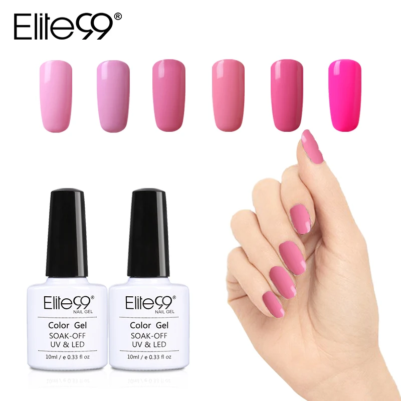 

Elite99 12pcs Pink Color Gel Lovely Set For Nails Kit Gelpolish 10ml Nail Varnish Nail Art Pink Series UV LED Lamp Nail Polish
