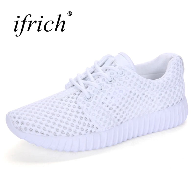 Ifrich/Новое поступление; Легкие кроссовки; женские дышащие кроссовки из сетчатого материала; женская спортивная обувь; цвет белый, розовый; женские Прогулочные кроссовки