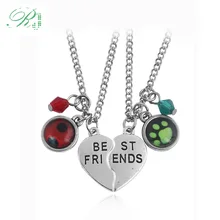 

RJ New Miraculous Ladybug Lover Necklaces Cat Noir Logo Pendants Heart Best Friends Letter Crystal Boy Girl Boy Keyring Gift