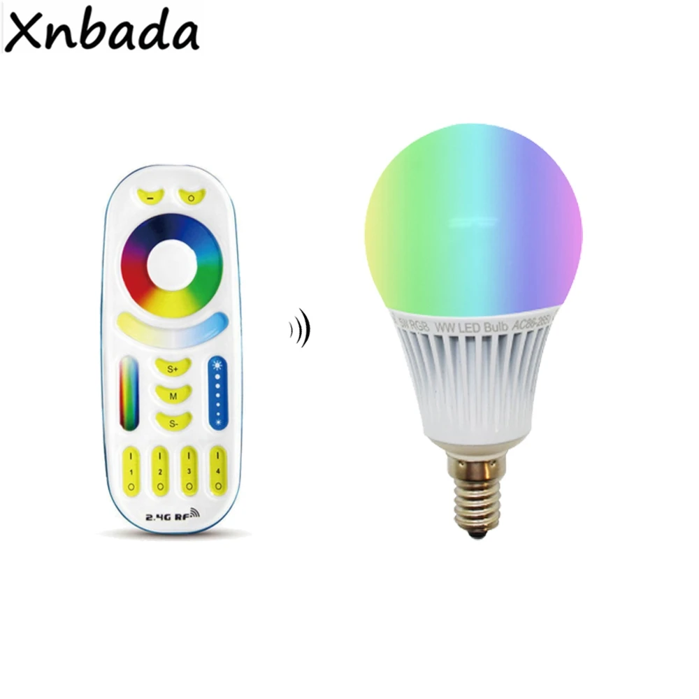 Светодиодная лампа Milight E14 5 Вт RGB + CCT беспроводная светодиодная 2 4G RGBWW пульт