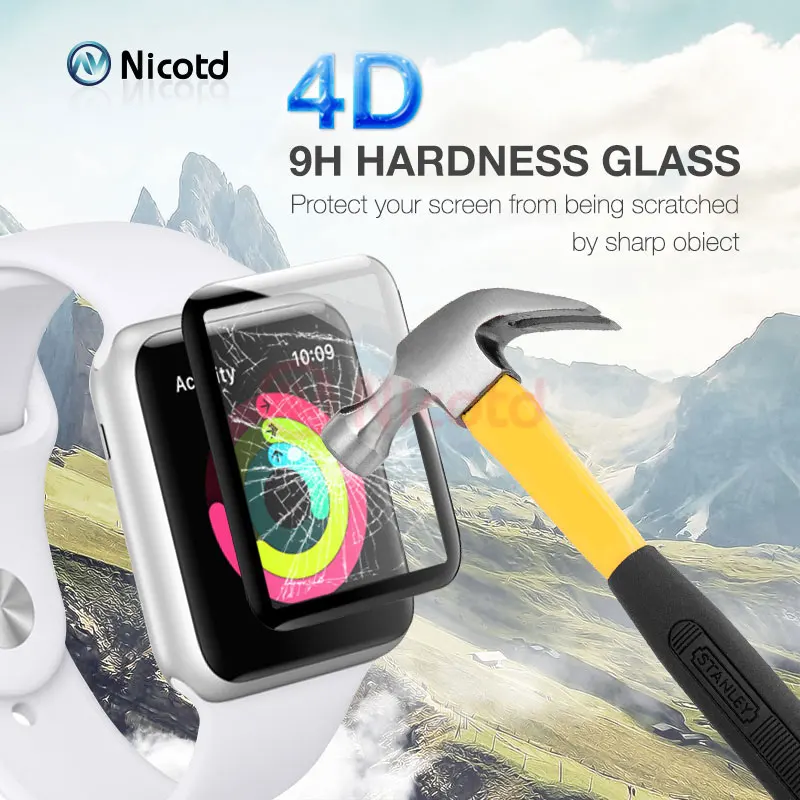 Nicodd 5D/4D изогнутая поверхность 9H пленка из закаленного стекла для Apple watch 42 мм 38 мм Защитная пленка для Apple Series 44 40 мм 1/2/3/4