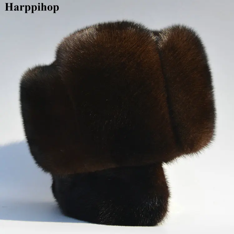 Autumn and winter mink fur casual the elderly mink hat fur hat lei feng hat for man mad bomber trapper hat
