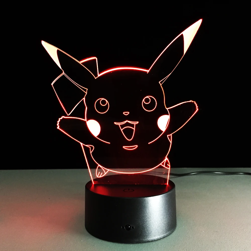 Chaohui Покемон го игра светодиодный 3d ночник действие Пикачу мяч новинка подарок RGB