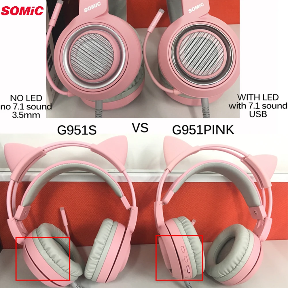 USB Гарнитура SOMIC G951 с функцией шумоподавления и светодиодной подсветкой|Наушники