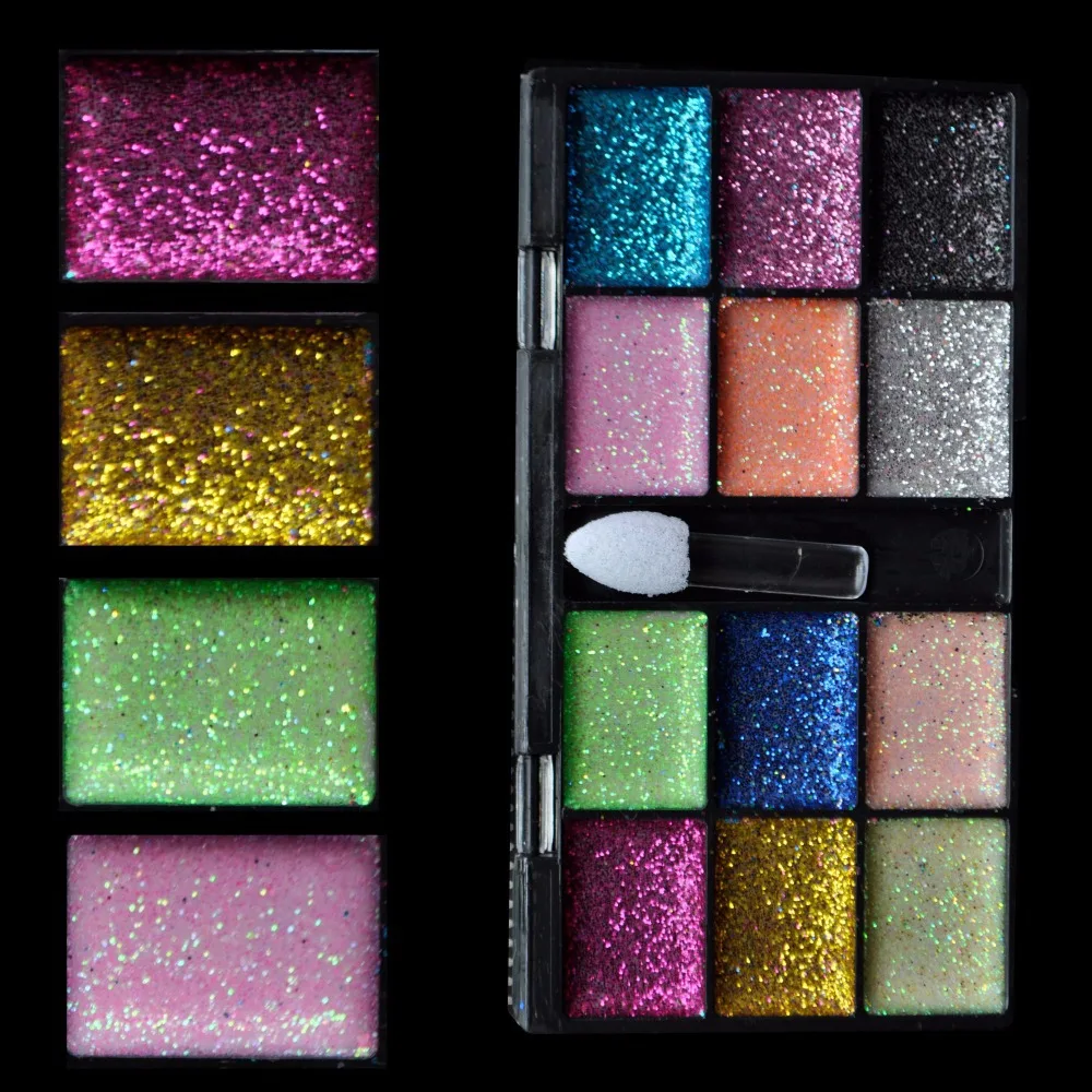 12 Colors Bling Bling Eye shadow Sparkle Glitter Makeup Cream Eyeshadow