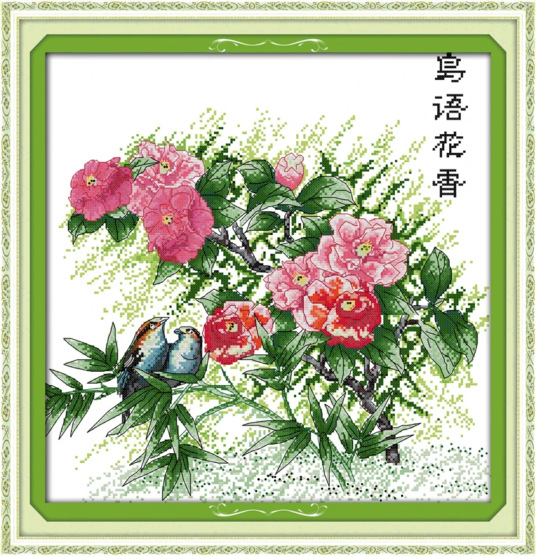 

Flowers and birdsong(3), counted printed on fabric DMC 14CT 11CT Cross Stitch kits,embroidery needlework Sets, Home Decor