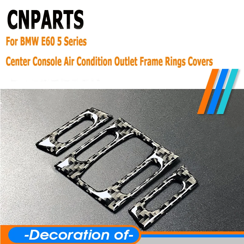 CNPARTS для BMW E60 5 серии 2004 2005 2006 2007 2008 2009 2010 автомобилей углеродного волокна центральной консоли Кондиционер Выход M наклейки