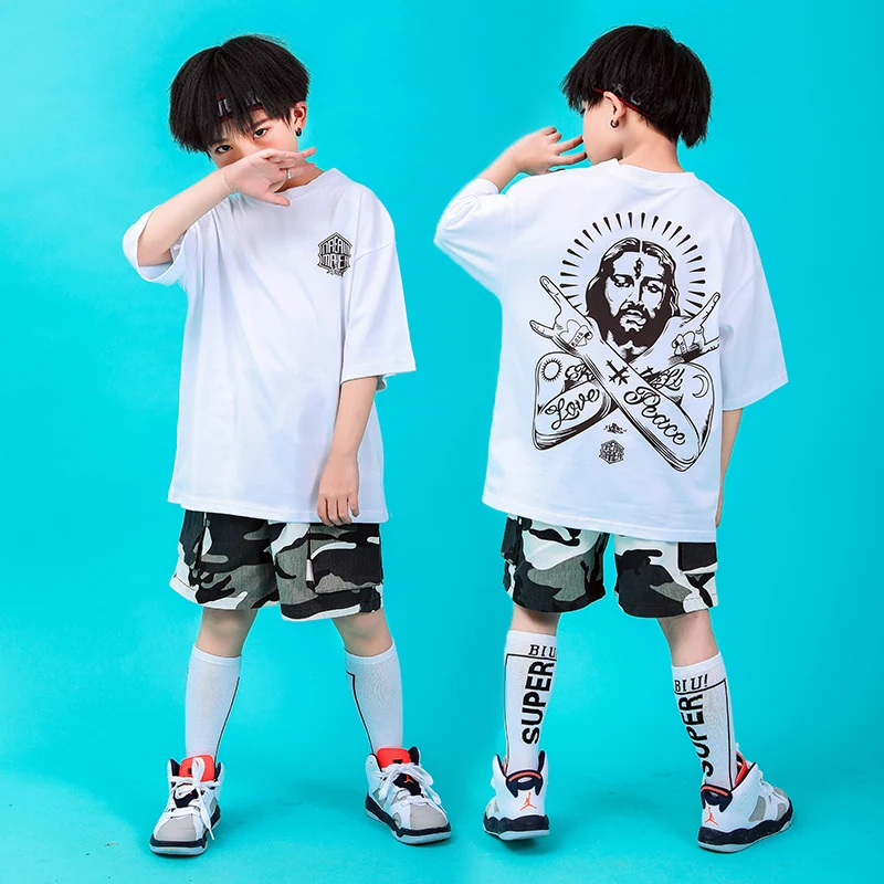 Toddler boy summer clothes 2019 6 8 10 12 14 16Years hip hop pants tshirt dance jazz costumes kids girls sets clothing 130 140  (12)