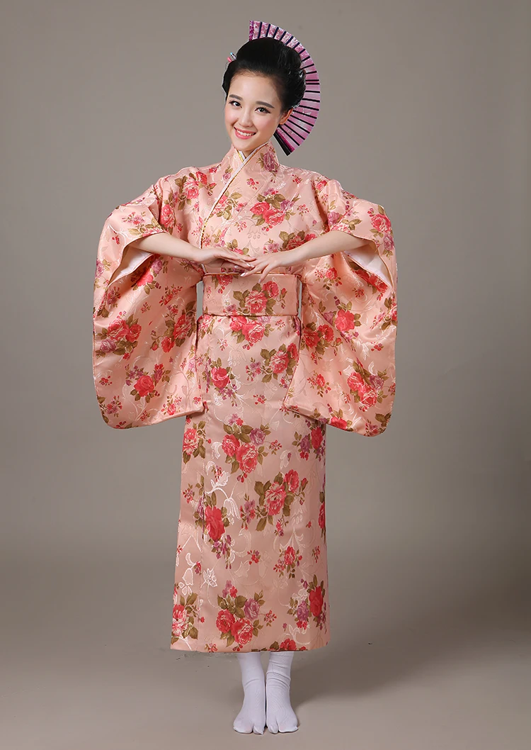 Японская женская, в национальном стиле традиционная юката кимоно с Obi танцевальное платье для выступлений косплей костюм цветок один