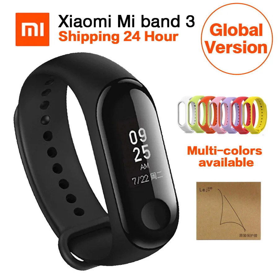 Глобальная версия Xiao mi band 3 mi Band 3 Браслет фитнес-трекер пульсометр 0,78 ''OLED Bluetooth 4,2 для Android IOS