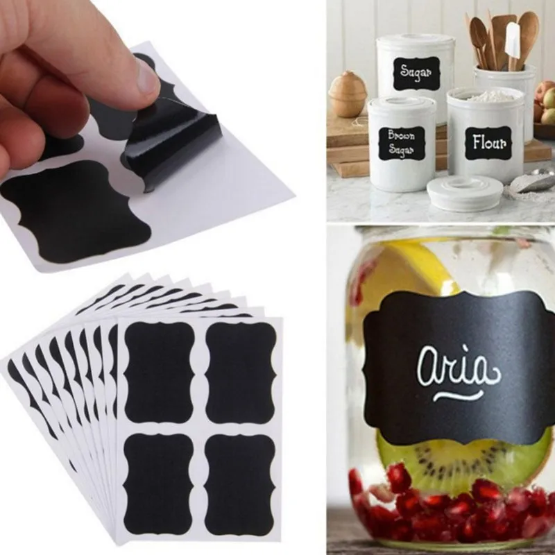 

32Sticker/lot Blackboard Sticker Chalkboard Label Sticker for Jars and Glass