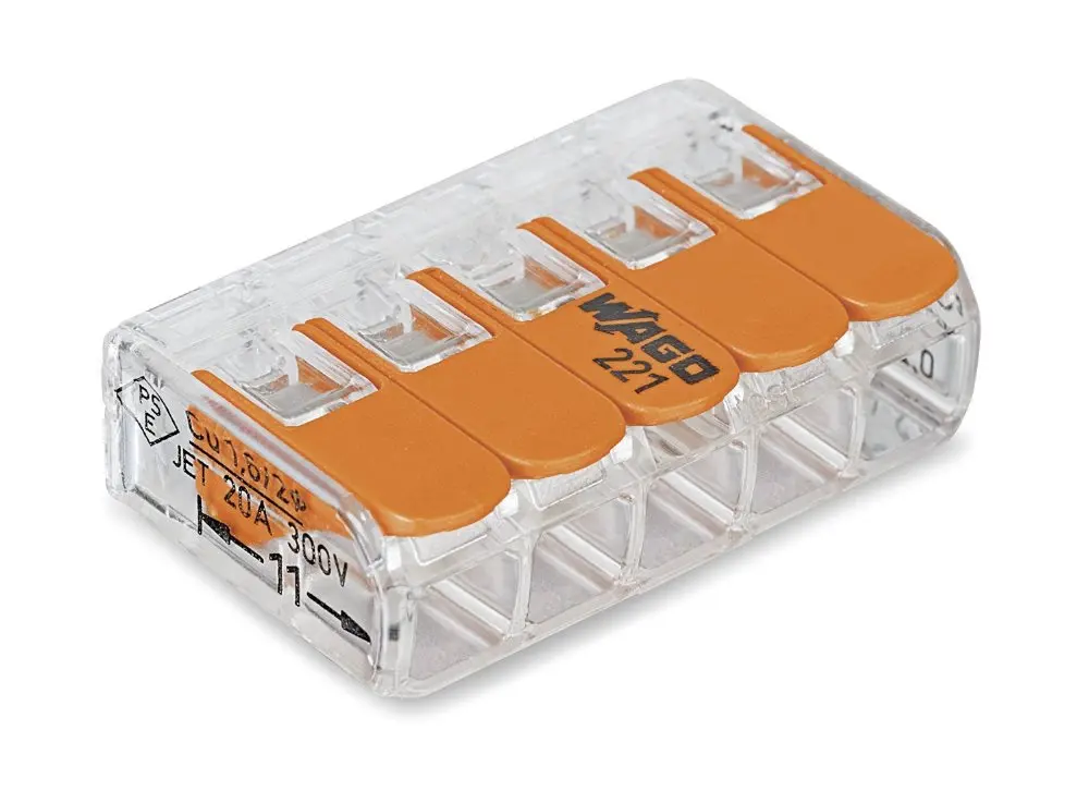 Wago 221 415 LEVER NUTS 5 Conductor Compact Connectorsin Watering Kits