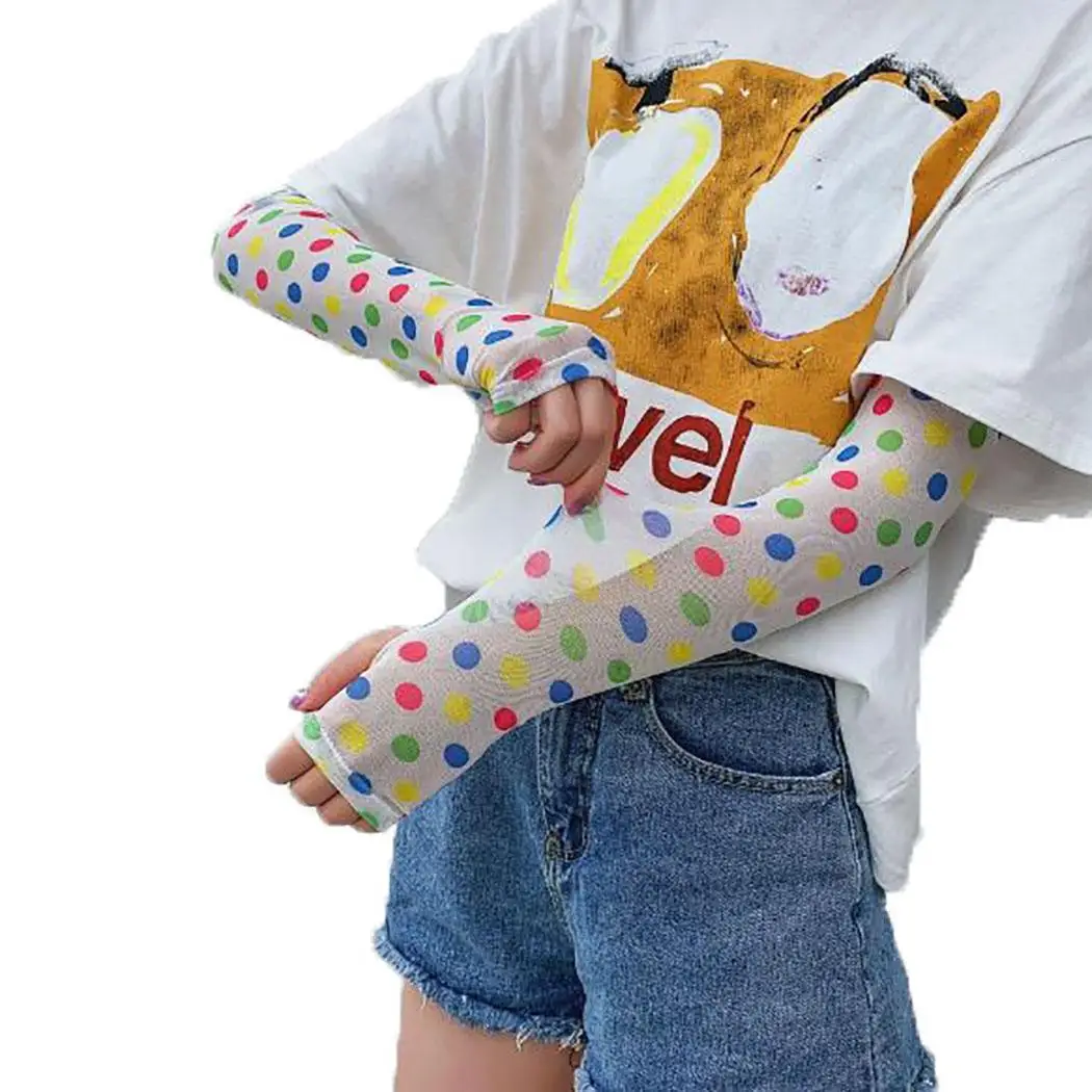 Women Sports UV Protection Cooling Arm Sleeves Driving Outdoor Summer Arm Cover Print