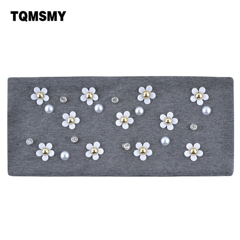 

TQMSMY Rhinestone Pearl Flower women candy color sport hair band headband headwear lady cotton absorb sweat yoga headband TMFD14