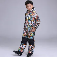 Мальчиков Одна деталь лыжный костюм для катания на сноуборде Термальность зимние Костюмы Водонепроницаемый ветрозащитная Спортивная одежда для катания на лыжах, верховой езды детская Детские 1 шт