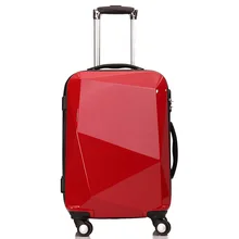 KUNDUI Hombre Mujeres superficie de corte de Diamante Bolsas Ruedas Spinner Trolley ABS + PC Equipaje Rodante de maletas Maletas De Viaje de Embarque