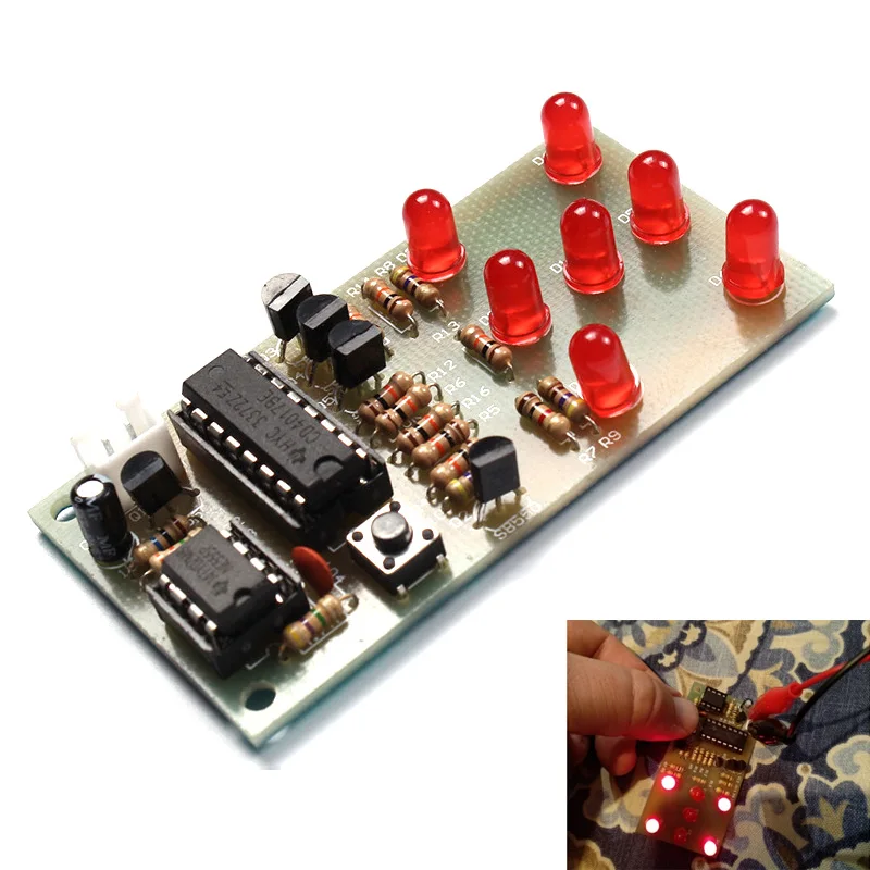 Electronic Dice NE555 CD4017 DIY Kit 5mm Red LEDs 4.5 5V ICSK057A