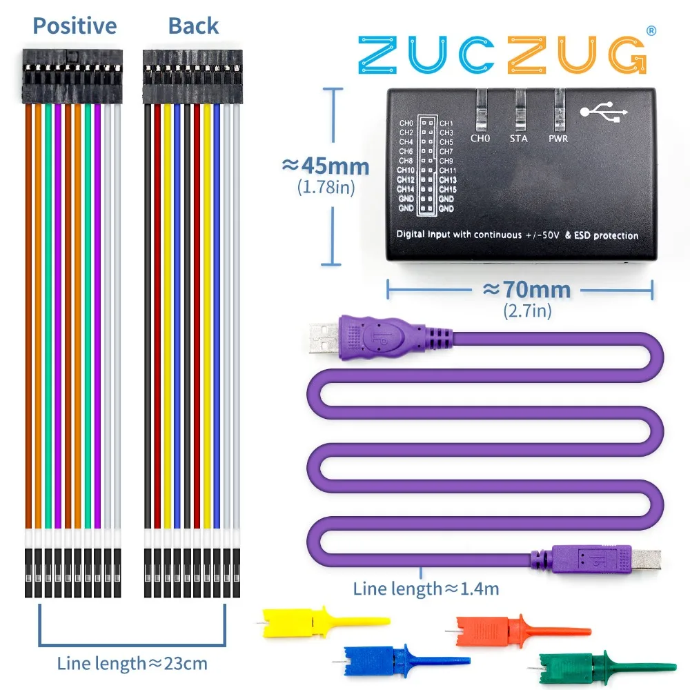 

New USB Logic 100MHz 16Ch Logic Analyzer for ARM FPGA
