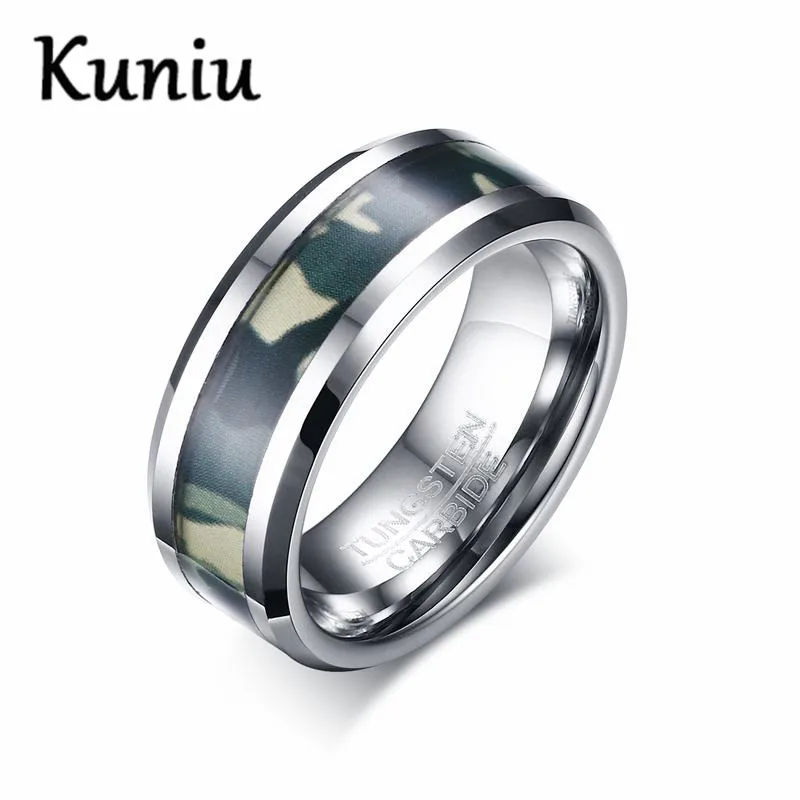 kuniu fashion green camouflage design tungsten carbide ring 8mm wide punk cool mens rings wedding jewelry - Cheap Camo Wedding Rings kuniu fashion green camouflage design tungsten carbide ring 8mm wide punk cool mens rings wedding jewelry - Cheap Camo Wedding Rings