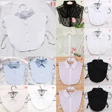 Faux col, chemise Vintage détachable, faux col, chemisier pour femmes blanches et noires, revers élastique, accessoires pour vêtements féminins