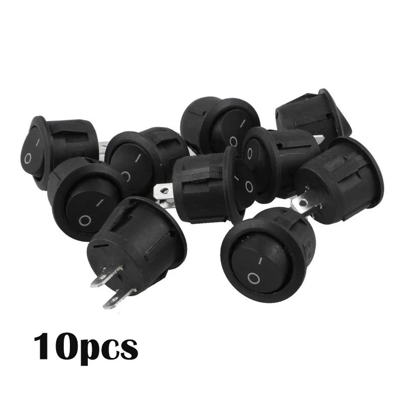 10pcs/lots AC 6A 250V 10A 125V On Off Snap in SPST Car Boat Round Dot Rocker Switch | Автомобили и мотоциклы
