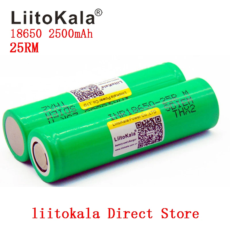 Liitokala 18650 2500 мАч батарея INR18650 25 RM 20A разрядка литиевых батарей